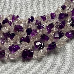 Beautiful Necklace Purple and Clear stones Jewelry Women Accessories Men Mothers